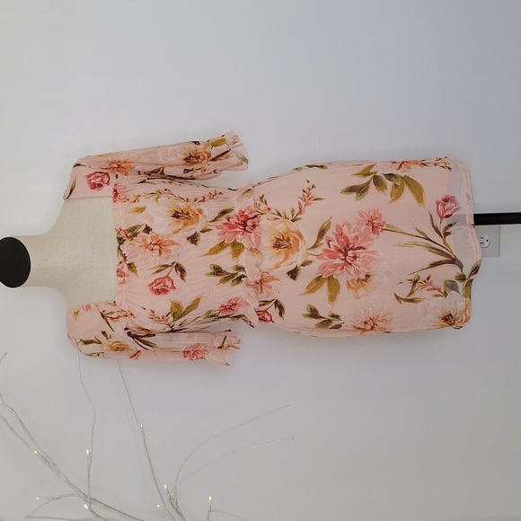 Derek Heart Pink Floral Dress SZ L - Picture 1 of 10